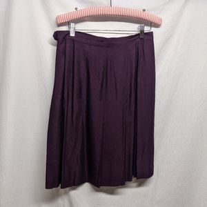 Vintage 1980's Pleated Skirt Business or Dress Violet Purple Size 10 Kasper